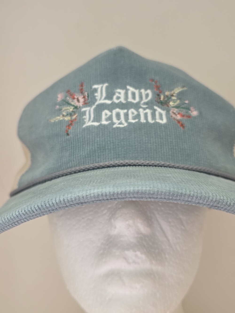 Richardson Outdoor ADJUSTABLE SNAPBACK TRUCKER MESH HAT Light Blue Corduroy